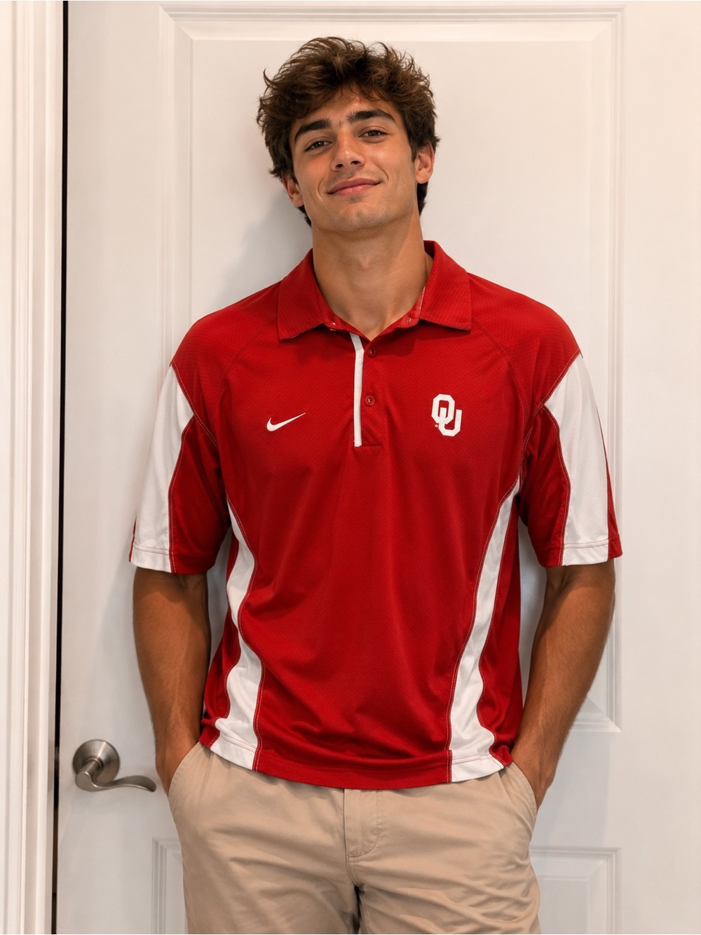 Nike Dri-FIT Oklahoma Sooners OU Red Performance Polo Shirt Athletic